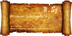 Miskov Szelemér névjegykártya